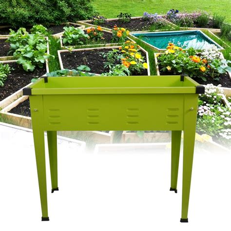 green metal planter box|large green planter pots.